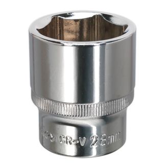 Sealey SP1228 WallDrive&amp;reg; Socket 28mm 1/2"Sq Drive Fully Polished