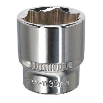 Sealey SP1232 WallDrive&amp;reg; Socket 32mm 1/2"Sq Drive Fully Polished