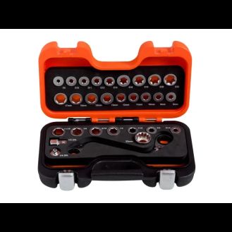 Bahco S Type Ratchet Ring Wrench &amp; Adaptor Set, 29 Piece