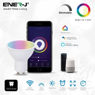 Enerj Smart Ltd SHA5286 ENER-J SHA5286 WIFI GU10 LED LAMP RGB+W+WW DIMM