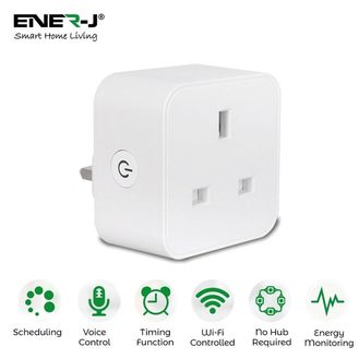 Enerj Smart Ltd SHA5325 ENER-J SHA5325 WIFI SMART MINI PLUG SQUARE UK BS