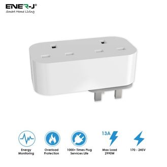 Enerj Smart Ltd SHA5354 ENER-J SHA5354 WIFI DUAL SMART PLUG UK BS PLUG