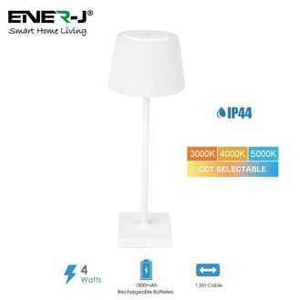 Enerj Smart Ltd T724 ENER-J T724 WIRELESS LED TABLE LAMP CCT +DIM IP44