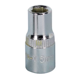 Sealey SP1406 WallDrive&amp;reg; Socket 6mm 1/4"Sq Drive Fully Polished