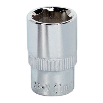 Sealey SP1411 WallDrive&amp;reg; Socket 11mm 1/4"Sq Drive Fully Polished