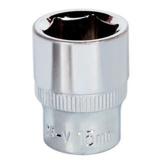 Sealey SP3815 WallDrive&amp;reg; Socket 15mm 3/8"Sq Drive Fully Polished