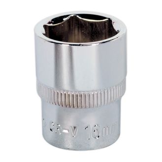 Sealey SP3816 WallDrive&amp;reg; Socket 16mm 3/8"Sq Drive Fully Polished