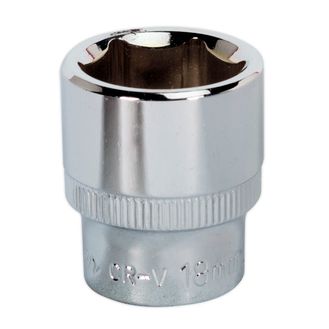 Sealey SP3818 WallDrive&amp;reg; Socket 18mm 3/8"Sq Drive Fully Polished