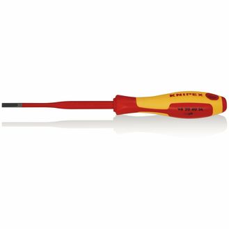 Draper 72387 KNIPEX 98 20 40 SL VDE Insulated Slotted Screwdriver, 4.0 x 100mm - Slim