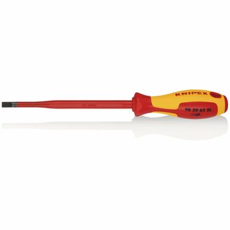 Draper 72436 KNIPEX 98 20 65 SL VDE Insulated Slotted Screwdriver, 6.5 x 150mm - Slim