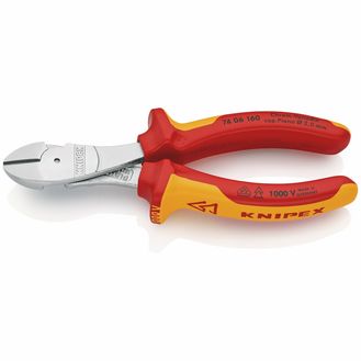 Draper 82412 KNIPEX 74 06 160 SB VDE Insulated High Leverage Diagonal Cutter, 160mm