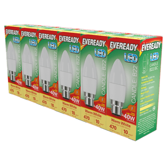 Eveready S29505 Led Candle B22 3000k Boxed 5+1 Bc