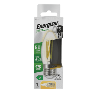 Energizer S29636 E27 A Rated Candle 2700k 2.2w