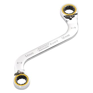 Draper 03944 Draper Expert HI-TORQ&amp;#174; Double Ring Ratchet S-Shape Spanner, 14 x 16mm