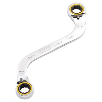 Draper 03945 Draper Expert HI-TORQ&amp;#174; Double Ring Ratchet S-Shape Spanner, 15 x 17mm