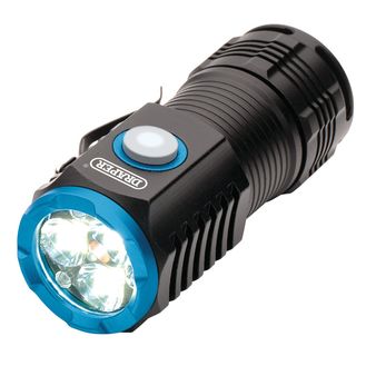 Draper 24258 LED Rechargeable Pocket Torch, 3 x 8W, 1800 Lumens, USB-C Cable Supplied