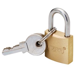 Draper 21725 Brass Cylinder Padlock, 20mm