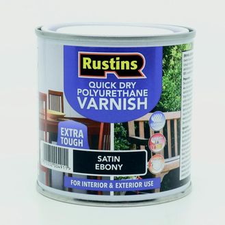 Rustins Quickdry Poly Varnish Satin Ebony