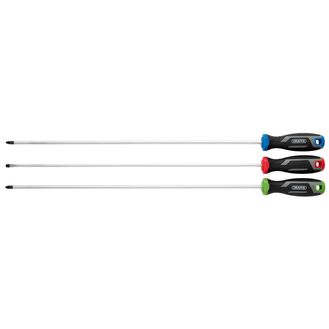 Draper 13429 Long Reach Soft Grip Screwdriver Set (3 Piece)