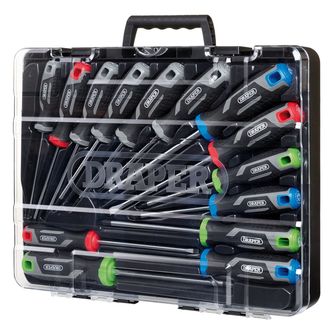 Draper 13437 Soft Grip Screwdriver Set with Draper TX-STAR&amp;#174; (14 Piece)