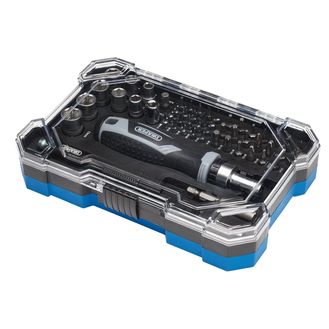 Draper 13442 Soft Grip Ratchet Screwdriver and Bit Set (55 Piece)
