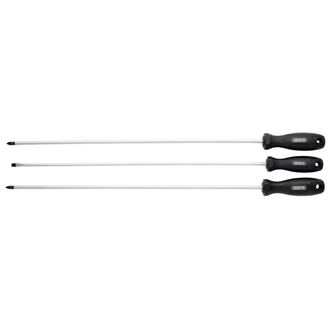 Draper 13580 Long Reach Hard Grip Screwdriver Set (3 Piece)
