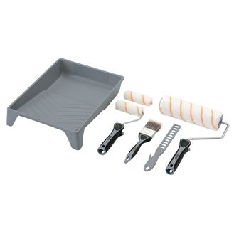 Draper 20787 Medium Pile Polyester Paint Roller and Brush Set with Soft Grip (8 Piece)