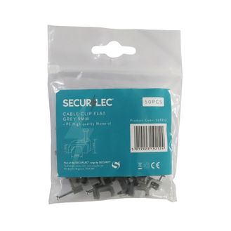 Securlec SL9212 Cable Clip Flat Grey 9mm Bagged