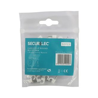 Securlec SL9240 Cable Clip Round White 5mm Bagged