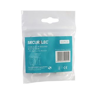 Securlec SL9245 Cable Clip Round White 7mm Bagged