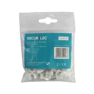 Securlec SL9253 Cable Clip Round White 9mm Bagged