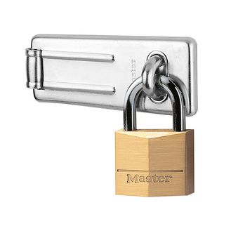 Master Lock Hasp 89mm + Solid Brass Padlock 40mm