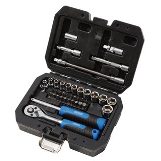 Draper 24223 Draper HI-TORQ&amp;#174; Metric Socket and Bit Set, 1/4" Sq. Dr. (40 Piece)