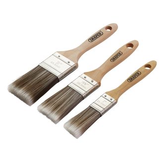 Draper 20439 Wood Handle Paint Brush Set (3 Piece)