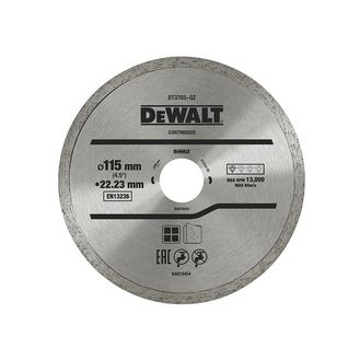 DeWALT Power Tools DT3711 Continuous Rim Diamond Cutting Disc 115 x 22.23mm