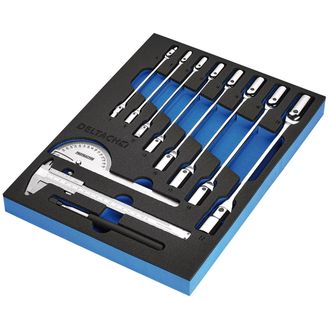 Draper 29716 BUNKER® Knee Wrench, Measuring and Pick-up Set in EVA Foam Inlay (10 Piece)
