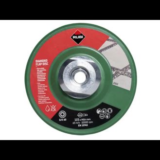 RUBI TILING TOOLS Diamond Flap Disc 115mm x 50/60 Grit
