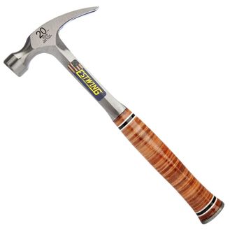 Draper 23514 Estwing E20S Straight Claw Hammer with Leather Grip, 20oz/560g