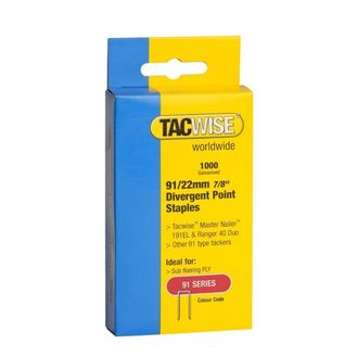 Tacwise 0288 Divergent Point Crown Staples 91/22mm