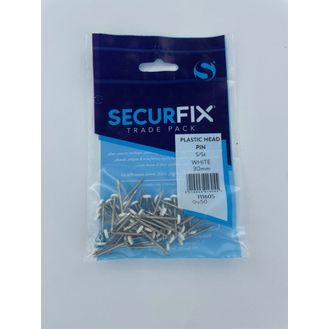 Securfix T11605 S/S Plastic Headed Pin White 30mm