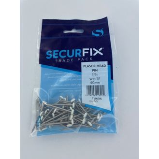 Securfix T11606 S/S Plastic Headed Pin White 40mm