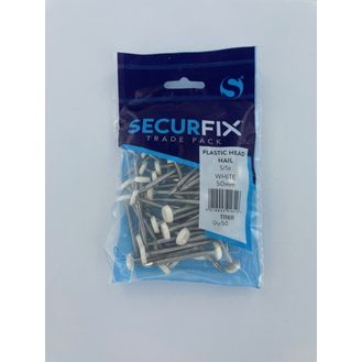 Securfix T11611 S/S Plastic Headed Nail White 50mm