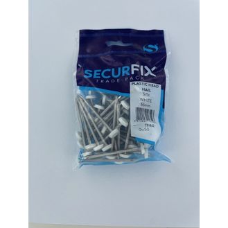 Securfix T11612 S/S Plastic Headed Nail White 65mm