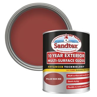 Sandtex 5101325 10 Year Multi Surface Gloss Pillar Box Red