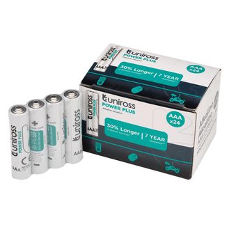 Draper 21601 Uniross LR03 AAA Power Plus Alkaline Batteries (Pack of 24)