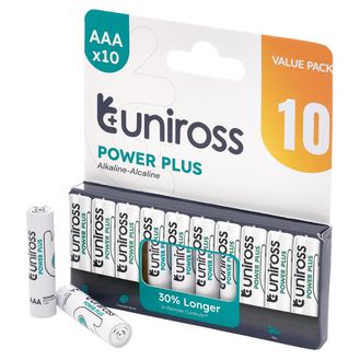 Draper 21695 Uniross LR03 AAA Power Plus Alkaline Batteries (Pack of 10)