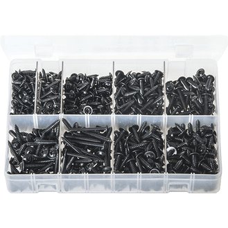 Self-Tapping Screws Flanged - Pozi Black