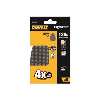 DeWALT Power Tools EXTREME Mesh Delta Sander Sheet 100 x 150mm 120G (Pack 5)