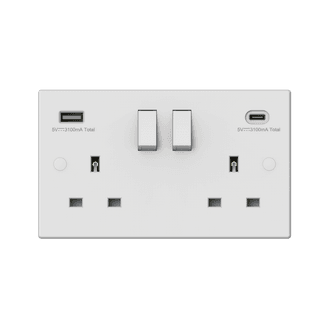 Securlec SL9473 Square Sw/Sckt Usb A+c D/Pole