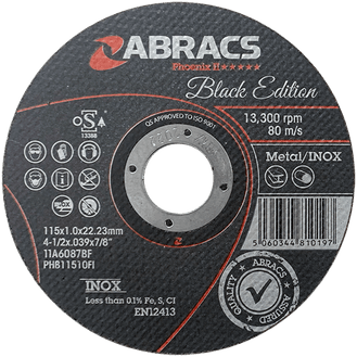 ABRACS 'Black Edition' Extra Thin Flat Cutting Discs INOX